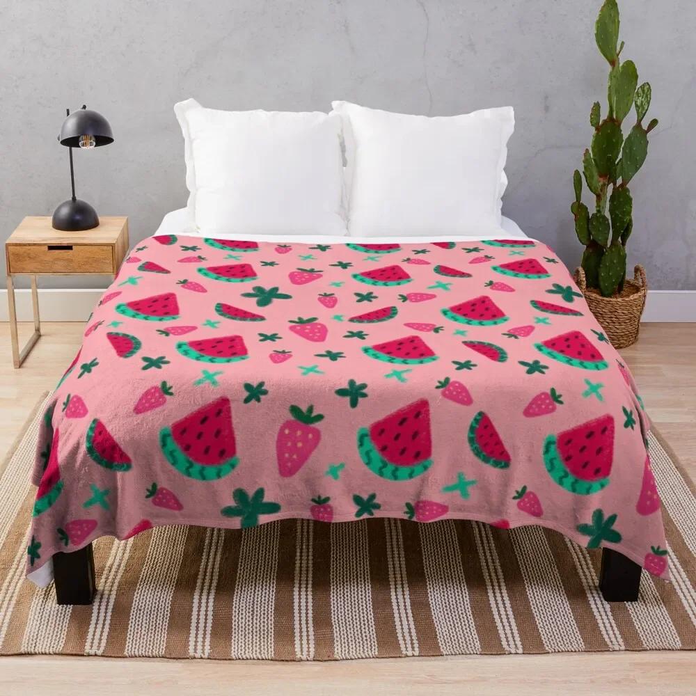

Red Watermelon Soft Throw Blanket Queen Lightweight Flannel Fleece Blanket for Couch Bed Sofa Travelling Camping for Kids Adults 80x120cm