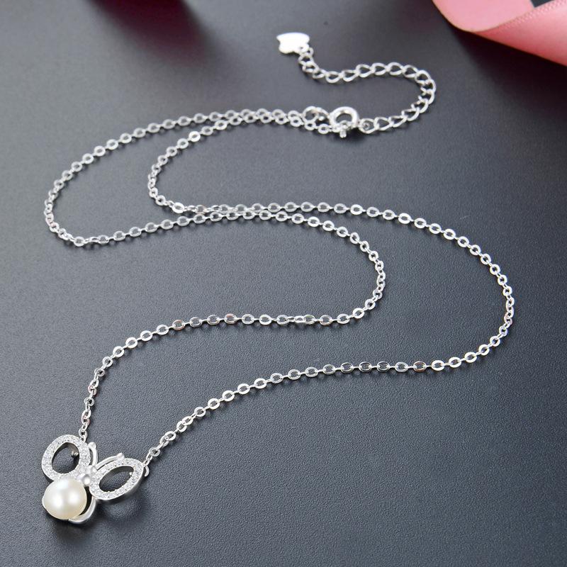 Lindon 925 Sterling Silber Klassische Damen Halskette Anhänger Zirkon Mode Geschenk