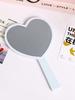 Heart Shaped Travel Hand-Held Mirror, Heart Shaped Makeup Hand Mirror with Handle, Portable Travel Mirror, Suitable for Gifts on Valentine's Day