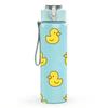 1PC Yellow Rubber Duck Pattern 750ml Color Plastic Sports Water Bottle Leakproof Flip Straw Lid Suitable for Sports Office Home Use