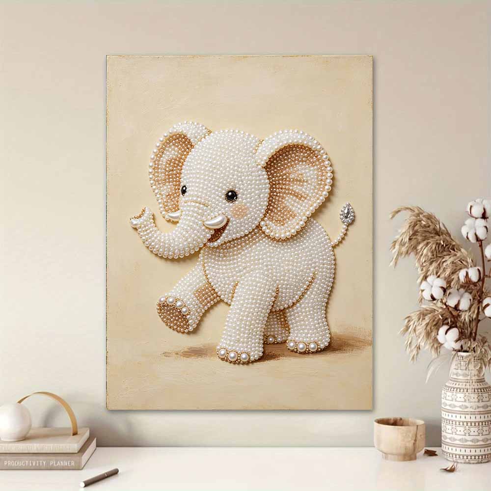 Pearl DIY Art Painting Cute Elephant Handcrafted Picture Indoor Wall Ornament Relaxing Leisure Hobby Exquisite Home Decoration Gift