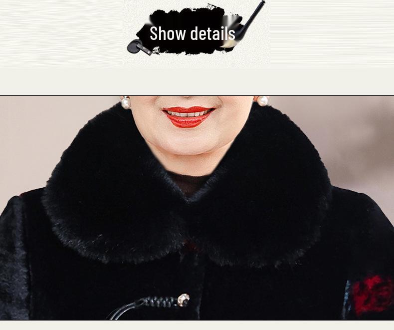 Grandma's Elegant Faux Mink Velvet Jacket 2025: Thickened Winter Wear for Middle-Aged and Elderly Women