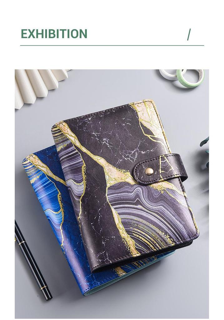 Cross-border Exclusive A6 Gold Foil Macaron PU Leather Hobonichi-Style Budget & Event Planner Notebook