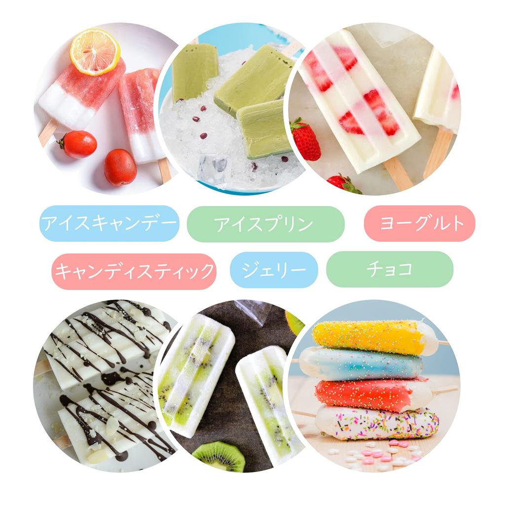 Nuovoware Ice Pop Mold, 10-Cavity, DIY Ice Pop Mold, Ice Pop Stick, Ice Making Tool, FDA Approved Silicone, Cold and Heat Resistant, Includes 100 Pops