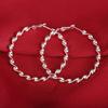 Pendientes chapados en plata, estilo coreano, modernos pendientes ondulados atmosféricos retorcidos, pendientes de plata S925 clásicos de moda para mujer