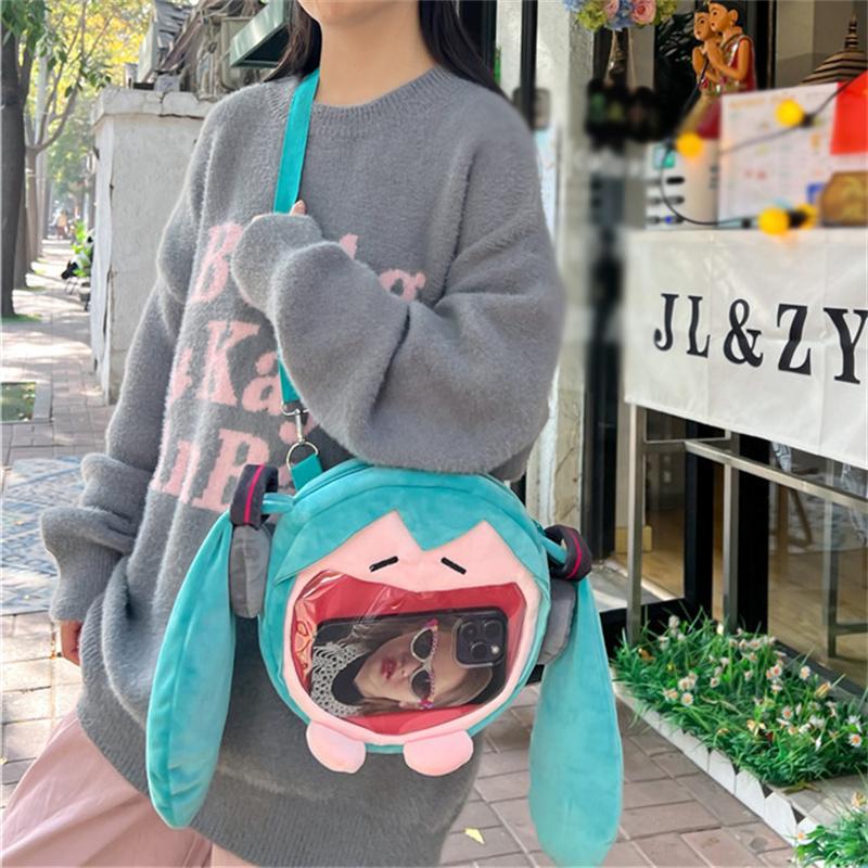 Хацунэ Мику Милая Девочка Сумка через плечо Прозрачная сумка Рюкзак с куклой Сумка на плечо синий 1160₽