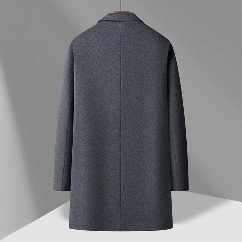 Autumn and Winter Men's Woolen Coat Medium and Long Single-breasted Suit Collar Youth Woolen Coat Men's Coat