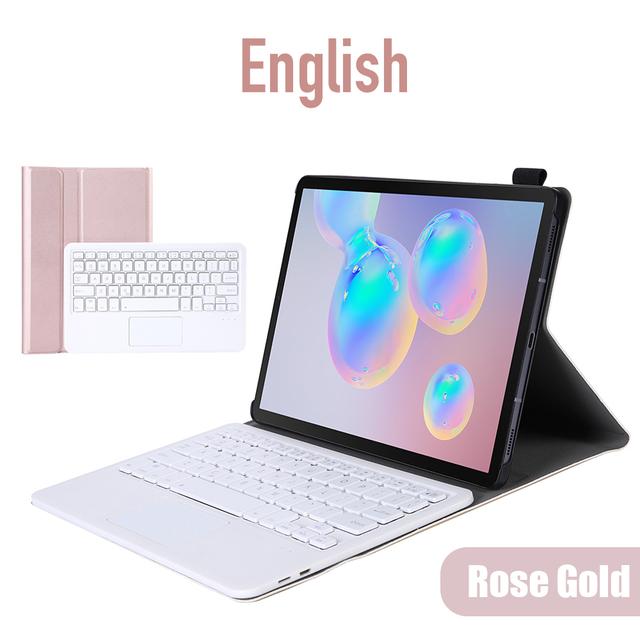 Wireless Bluetooth Touchpad Keyboard Case for Samsung Galaxy Tab A7 S6 Lite Leather Cover English Russian Spanish German French