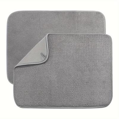 Mutfak Tezgahı için 2 Adet Büyük Bulaşık Kurutma Matı, Mikrofiber Emici Bulaşık Kurutma Pedi, Tezgahlar, Lavabolar için Bulaşık Süzgeç Matları, Süzgeç Matı