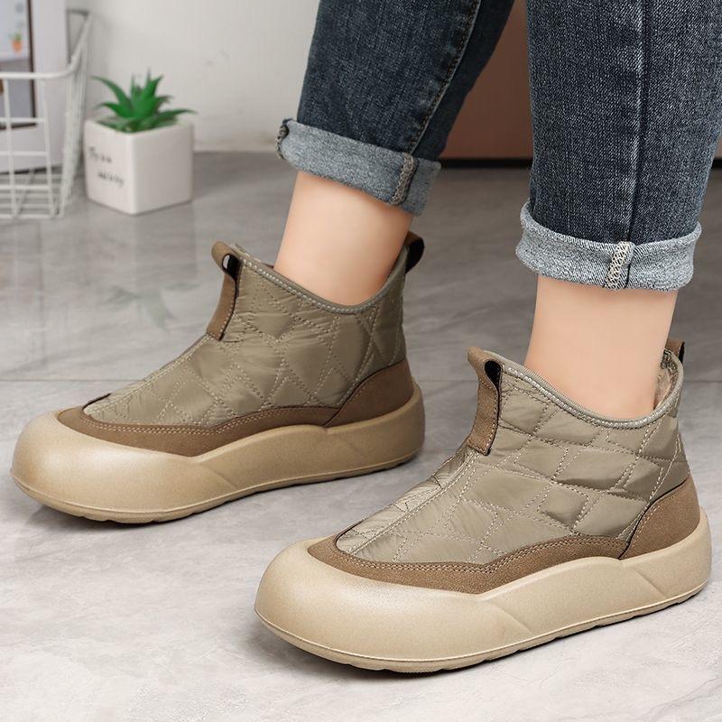 Winter Warm  Women's Chunky Platform Snow Boots Non-Slip Water Resistant Ankle Booties Shoes Comfortable Faux Fur Lining Walking Short Boots for Women