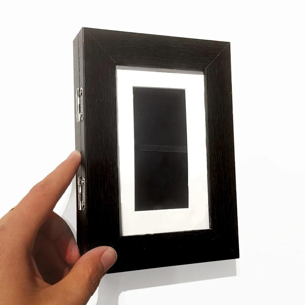 6 Inch Table Photo Frame Ornaments Hollow 3D Wood Wall Hanging Photo Frame Hiding Safe Private Money Box Picture Frame Albums