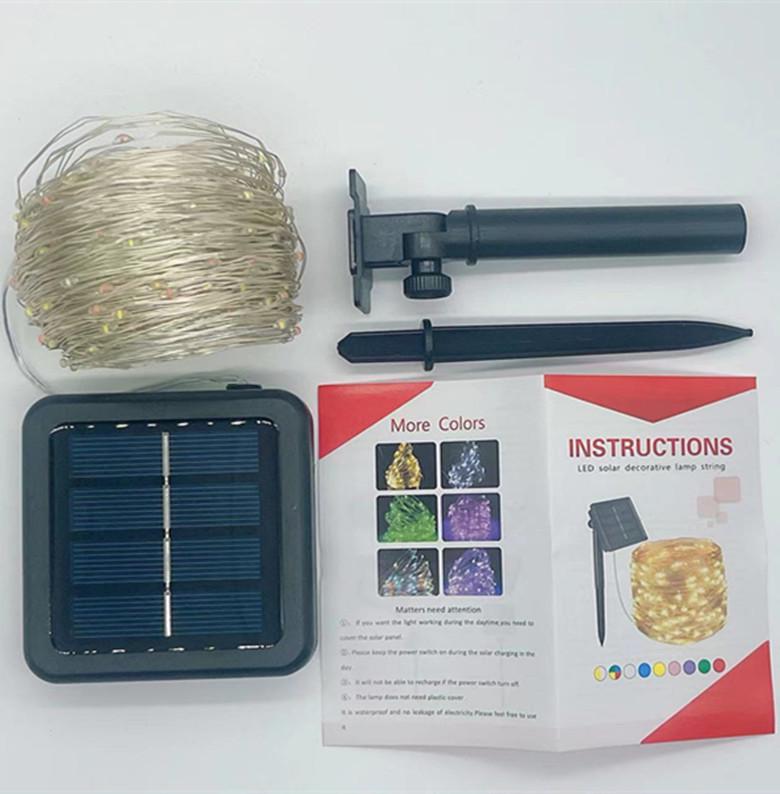 LED Solar Copper Wire String Lights for Outdoor Christmas and Festival Decoration