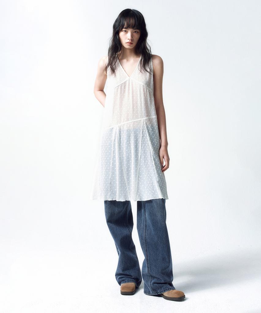 INSILENCE WOMEN Vintage Textured Dress White