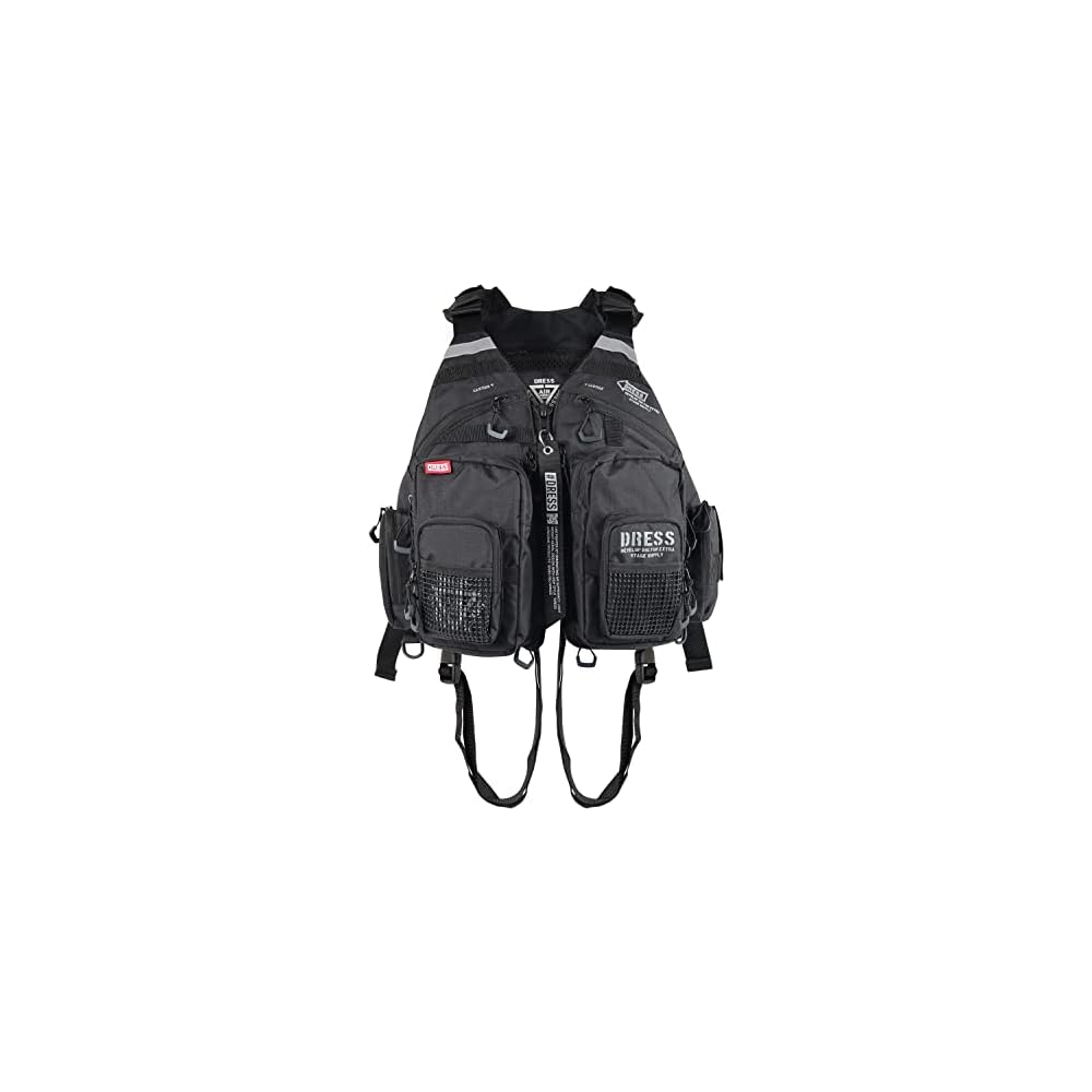 DRESS Light Game Vest AIRBORNE Black Fishing Life Jacket, Ultralight, Packable, Multifunctional, Breathable, Wading, One Size Fits All