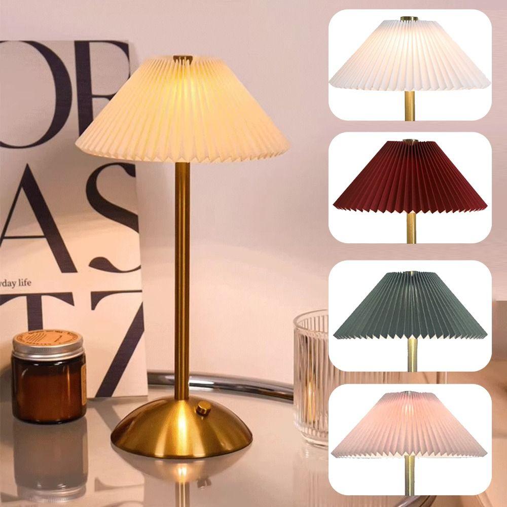USB Rechargeable Touch Bedside Lamp Metal Base LED Night Light Bedside Ambient Light  Hotel Bar