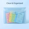 A7 Size Clear Plastic Document Envelope Folder File Bag Snap Button Closure School Office Stationery Pouches