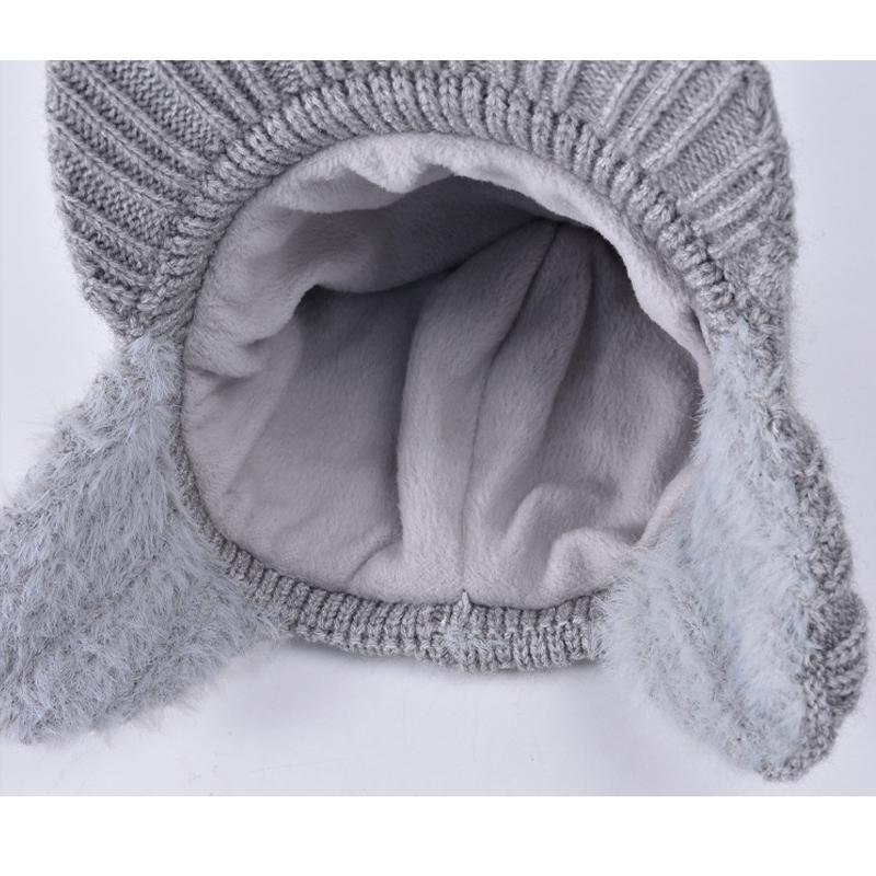 Winter Ohrenschutzkappe Herren Kältefest Warm Gestrickte Baseballkappe Outdoor Reiten Fleece Mütze