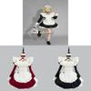 Japanese Anime Cosplay Maid Costume With Lace Ruffle Bubble Sleeves For Halloween And Conventions