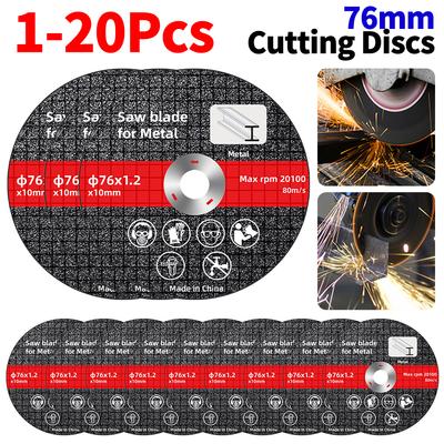 1-20pcs 76mm Cut Off Wheel Metal Cutting Discs 75mm Electric Wear Resistance Circle Wheels Blades for Angle Grinder Accessories