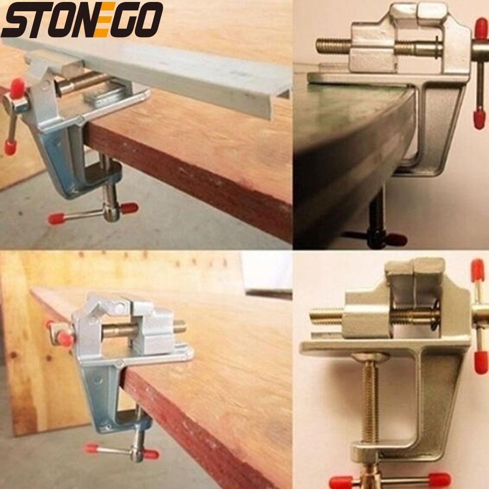 STONEGO 1PC 3.5" Aluminum Mini Bench Vise Table Vise Small Bench Vise DIY Tool Small Vise Small Flat Nose Pliers