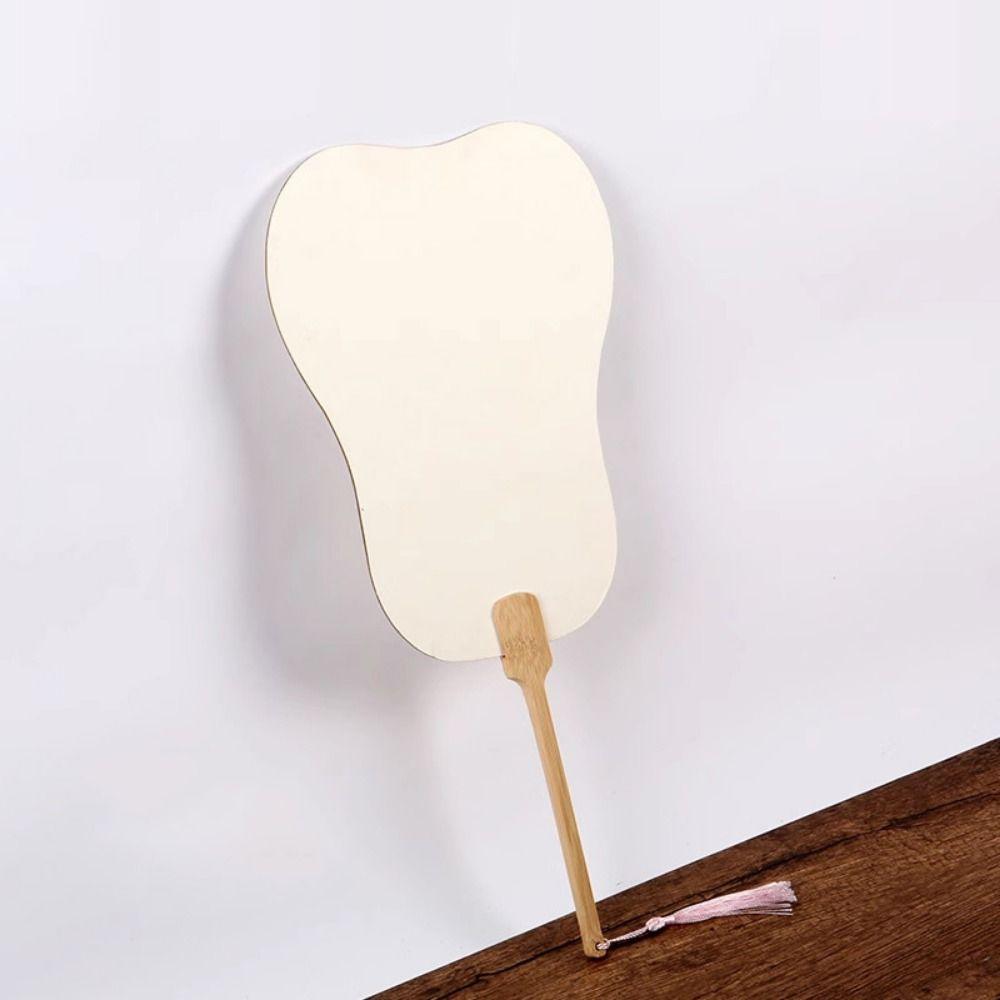 5Pcs Double-side Blank Paper Fan DIY Painting Hand Painting Graffiti Fans  Lacquer Fan