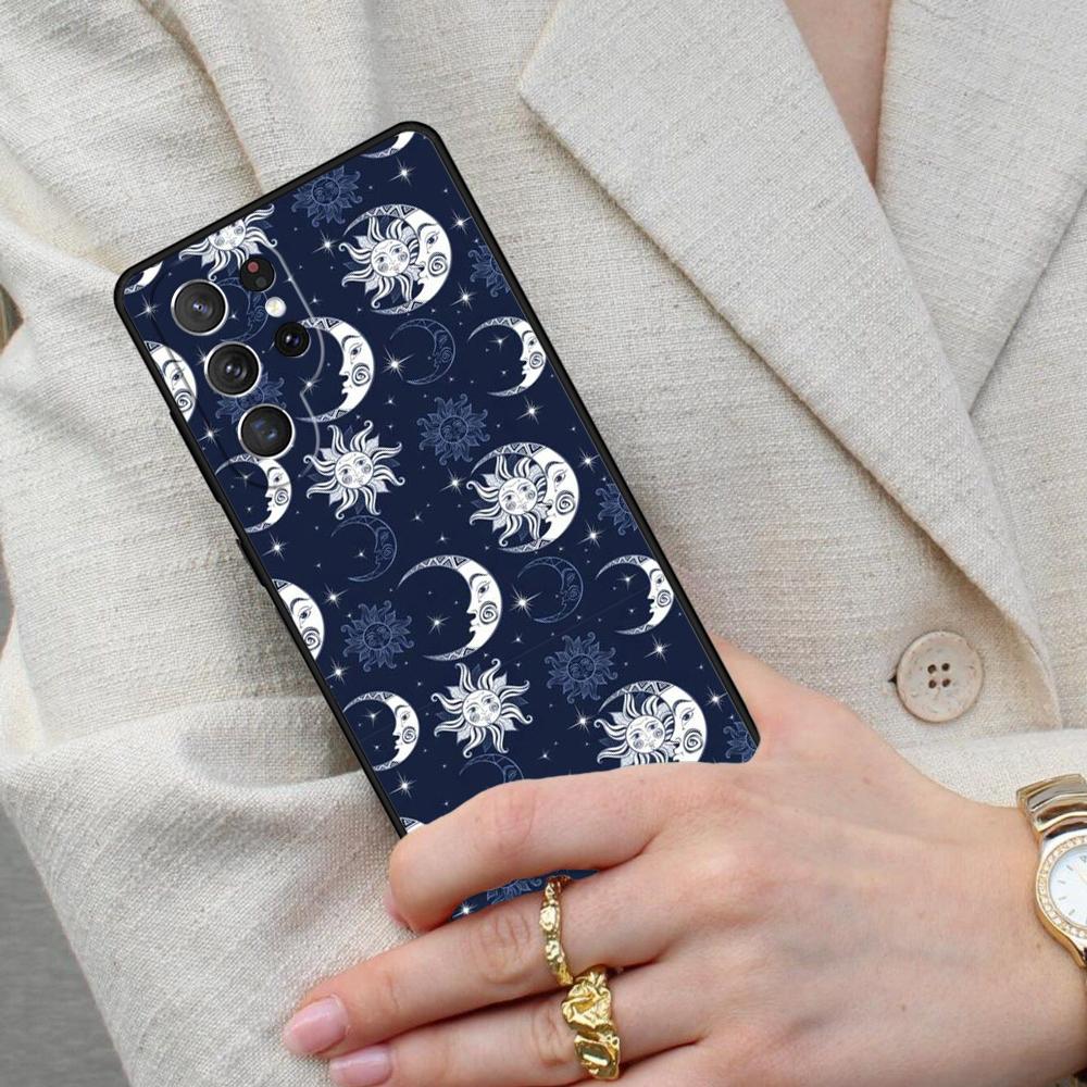 Fashion Sun Moon Face Cell Phone Case for Samsung Galaxy S26 Ultra S25 S24 S23 S22 S21 S20 Note10 Cover