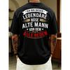 Men's Black Short Sleeve T-shirt with Bold German Graphic Print On Back, Relaxed Fit Crew Neck Soft Cotton Blend for Casual Streetwear Everyday Wear