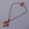 Fancy Sacral Chakra Natural Carnelian Copper Elegant Chain Sisters Gift Necklace V-19