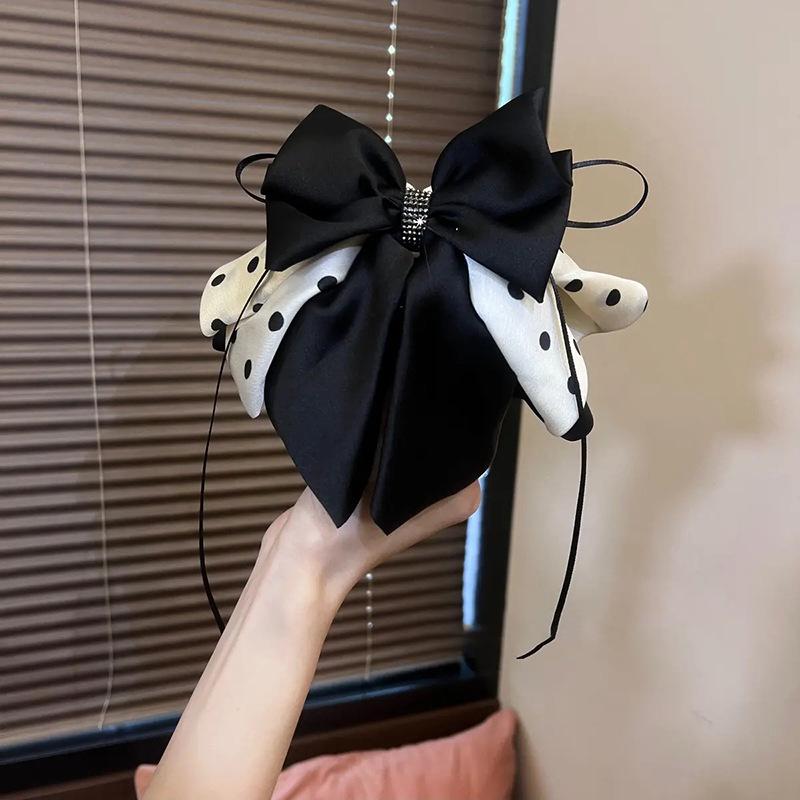 Elegant Retro Satin Bow Hair Clip for Women - Perfect for Low Ponytails and Head Ornaments