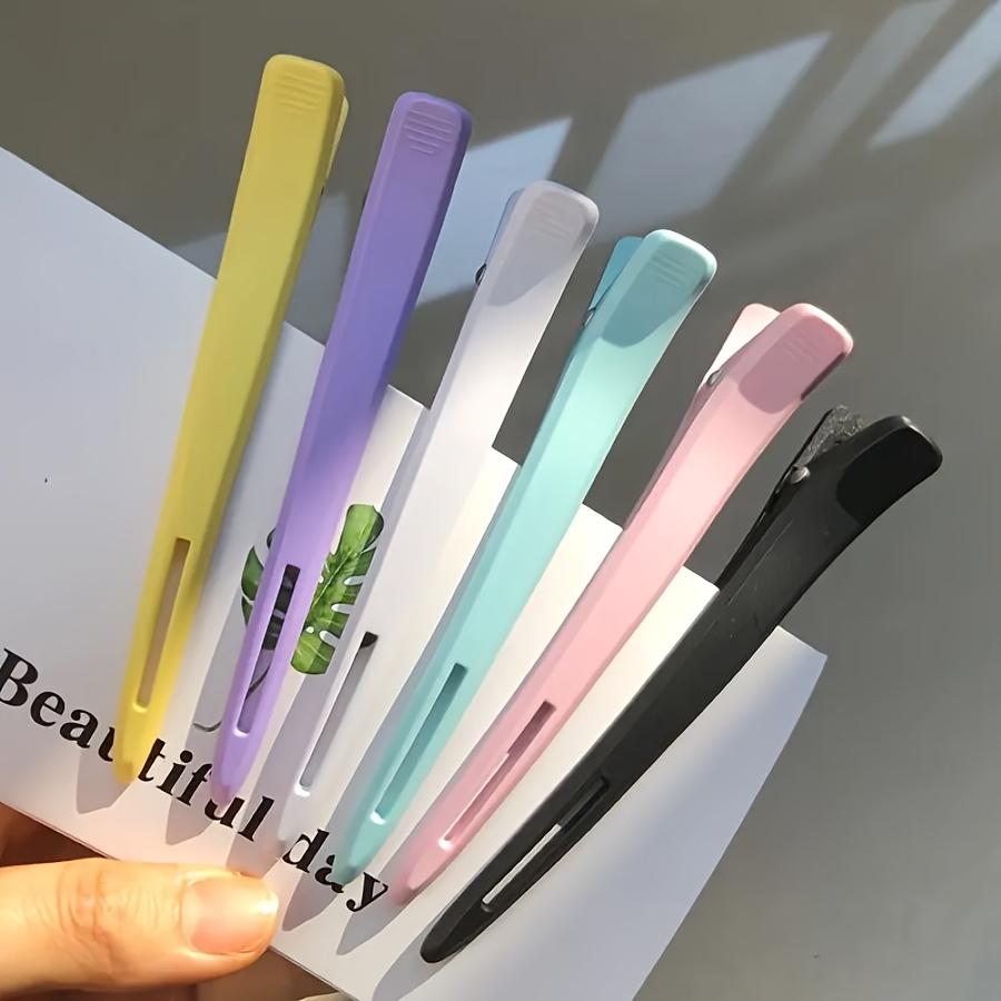 6pcs Non-Slip Font Hair Clips | Professional Salon and Home Hair Styling Division, Silicone Tape, Suitable for Hairdressers