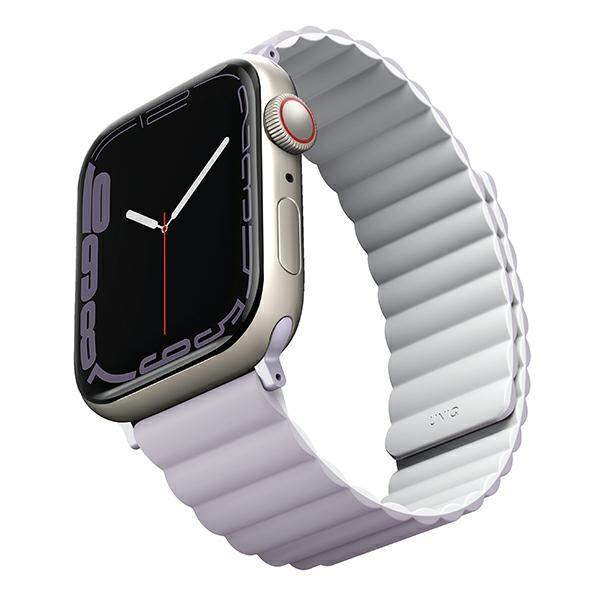 Pasek do Apple Watch Series 1 UNIQ Reversible Magnetic Lilak-Biały
