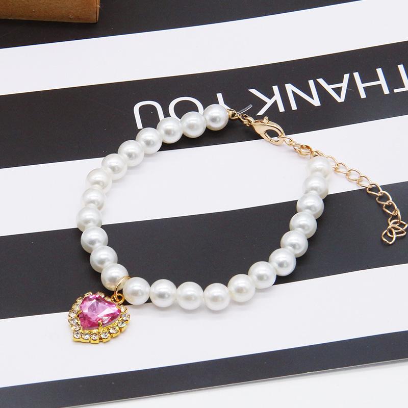 Adjustable Cat Collar with High Simulation Pearls Cute Exquisite Summer Necklace for Kittens Pet Supplies with Neck Decoration