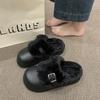 Women's Baotou plush slippers padded warm winter thick bottom heightened home slippers casual walking indoor shoes snow cotton slippers