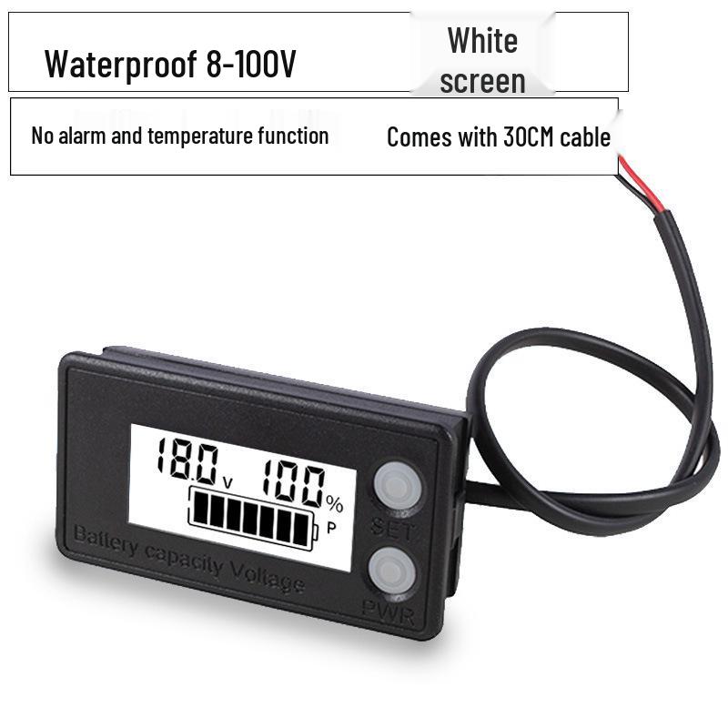 LCD Power Meter for 8-100V Electric Vehicle Batteries (Lead-Acid and Lithium)