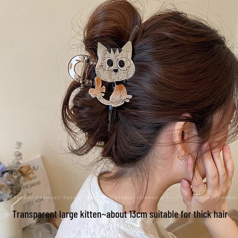 Korean High-End Acrylic Flower Hair Clip for Women - Large Shark Clip for Voluminous Styles