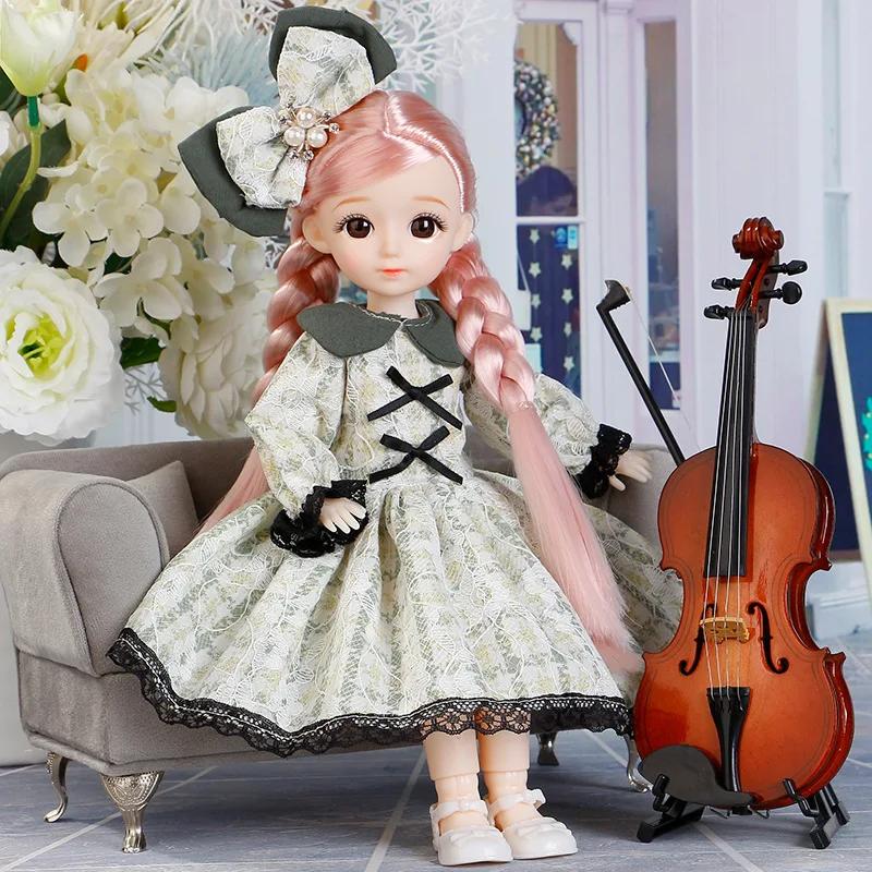 BJD Bebek ve Kıyafetleri Çoklu Çıkarılabilir Eklemler 30cm 1/6 3D Gözlü Bebek Kız Giydirme Doğum Günü Hediyesi Oyuncak