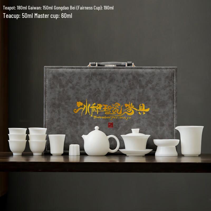 Lainuo Ice Jade Porcelain Tea Set with Dragon Egg Pot