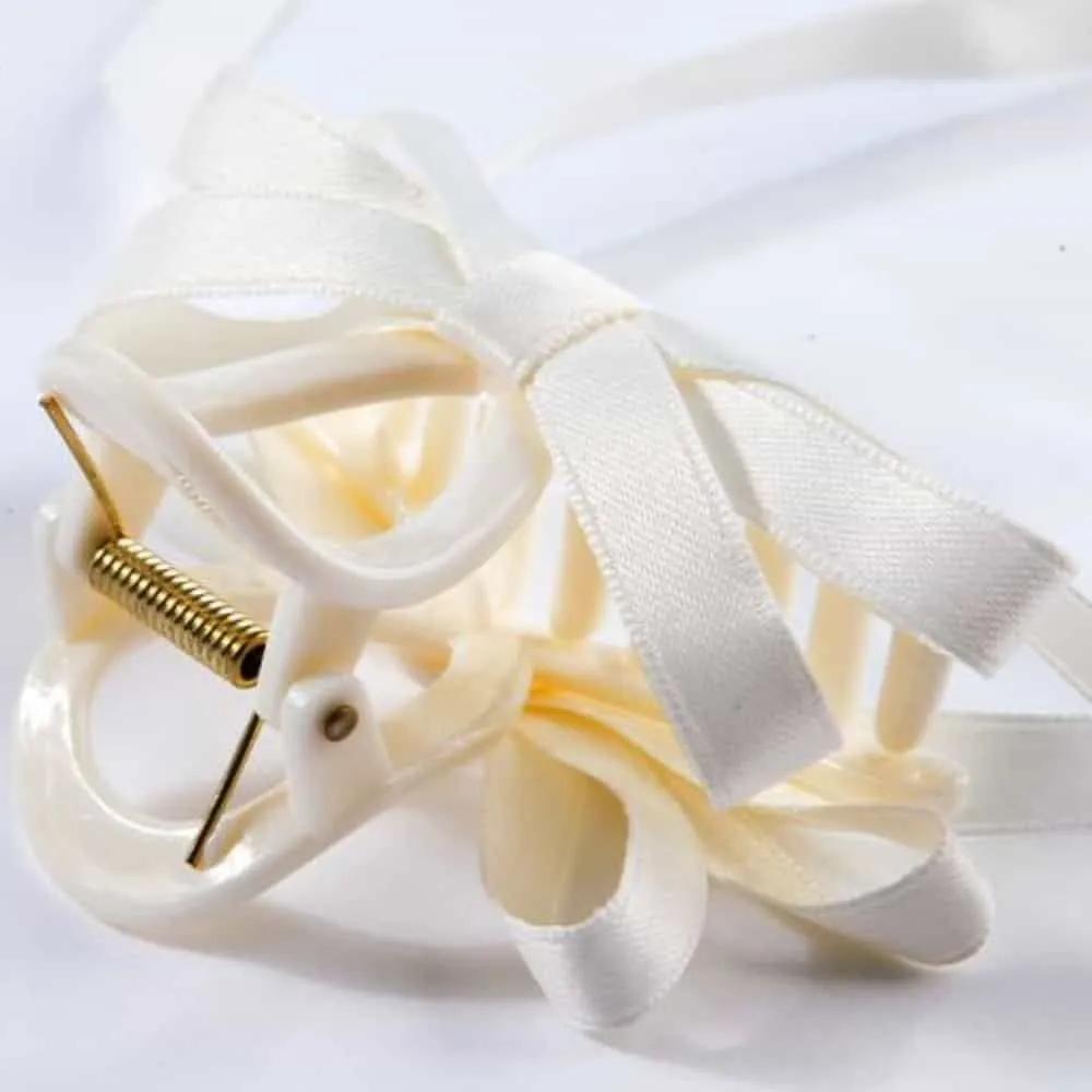Long long ballet satin hair clip women s hair pin pretty hair pin 01 Long Ribbon Hair Clip Black