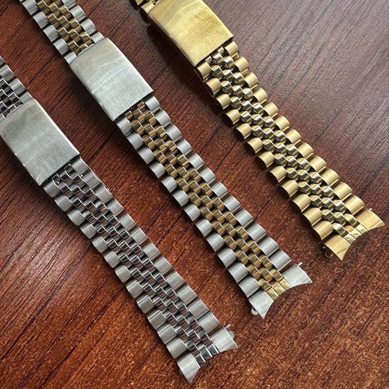 Per Rolex DATEJUST Bracciale Orologio in Metallo Massiccio Jubilee Cinturino Business Acciaio Inossidabile Completo Estremità Curva 17mm18mm19mm20mm21mm22