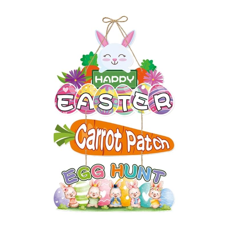 Modifiable Spring Paper Door Art Contains 4 Designs Easter Party Supplies Home Accessories For Creative Seasonal Decors