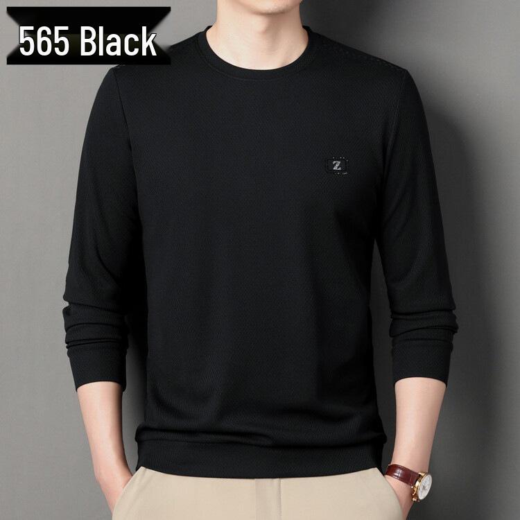 Men's Striped Autumn Cotton Polo - Long Sleeve, Turn-Down Collar, Breathable, Casual Business Shirt