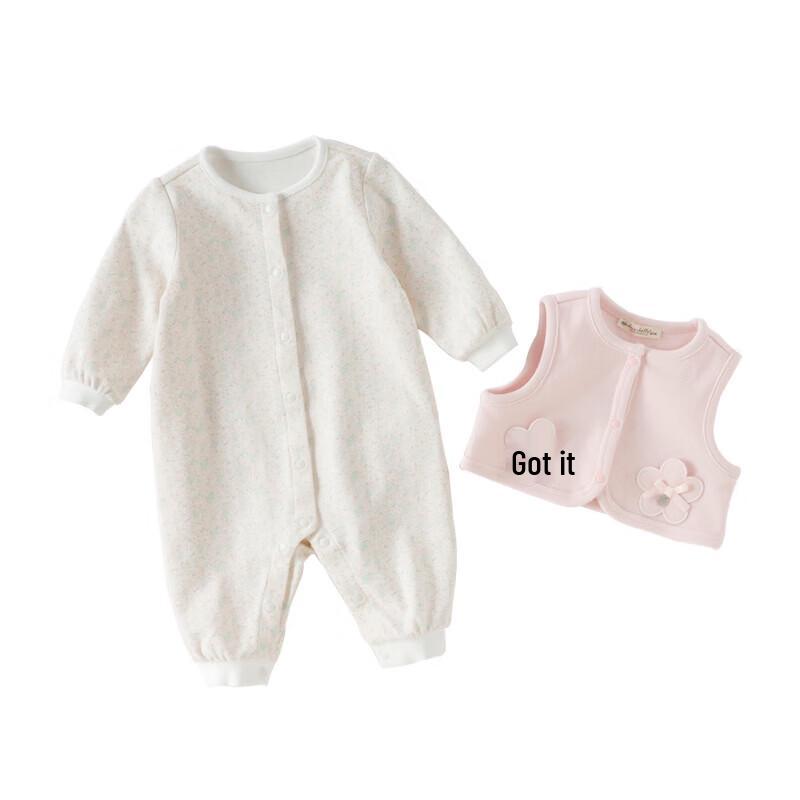 Dave & Bella Newborn Girl Spring Cotton Vest Romper Set