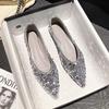 Summer Ladies Footwear Sequins Pointed Toe Women's Flat Shoes Quick Delivery Y2k 39 Comfortable Elegant Dress Shoe On Promotion