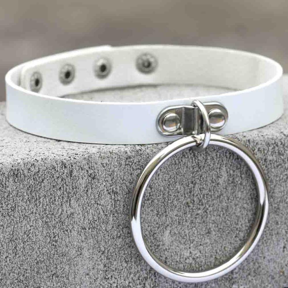Schwarzer Leder Goth Choker Punk Harajuku Halsband Gothic Halskette Grunge Choker Cosplay Party Festival Schmuck