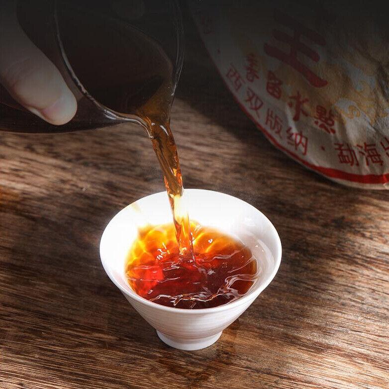 357g Yunnan Puerh Zralý Čaj Rok 2008 Pu-erh Král Vařený Čajový Koláč Pu'er Černý Čaj