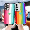 Rainbow Gradient Love Desgin Plating Phone Case For Samsung A17 A07 A37 A57 A16 A56 A15 A55 A14 A54 A13 A53 A26 A36 A25 A35 A24
