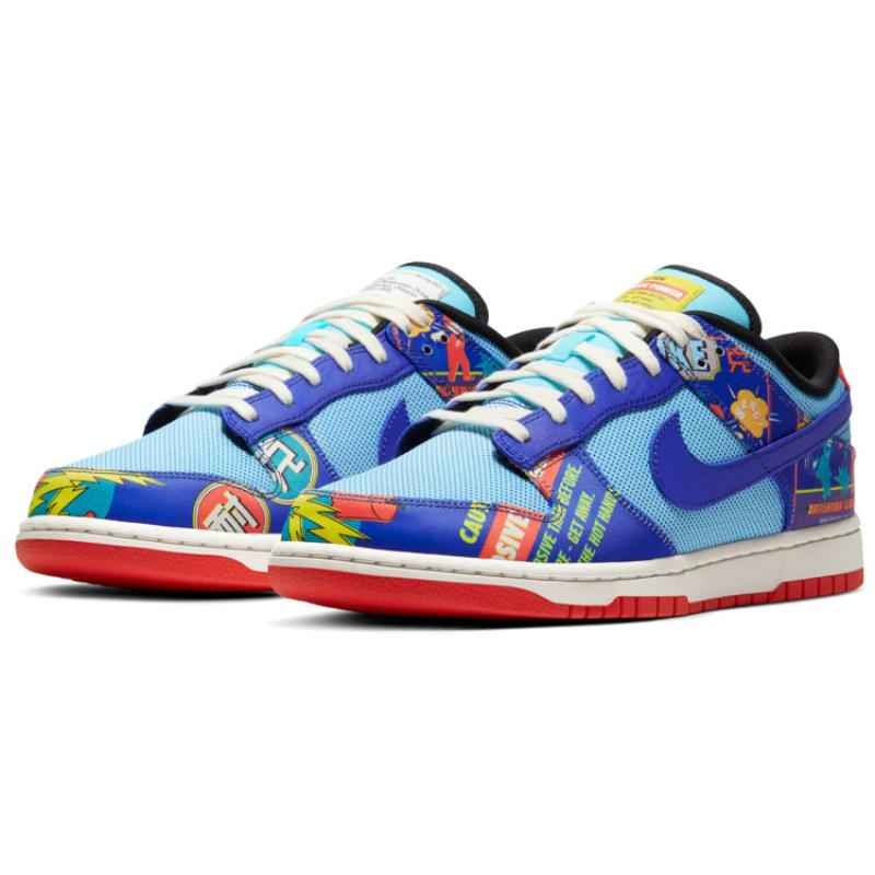 Nike Dunk Retro OG "Firecracker" "CNY" Firecracker Double Layer Scratch Card Low-Top Skate Shoes Unisex Blue Red DD8477-446