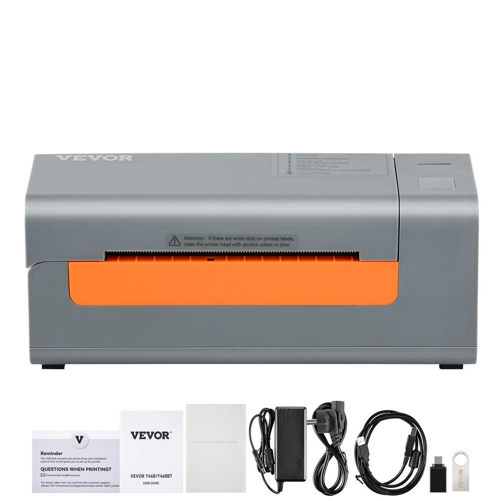 VEVOR Thermal Label Printer, 203DPI 60pcs/min for 4x6 Mailing Packages, USB Connection & Automatic Label Recognition, Support Windows/MacOS/Linux