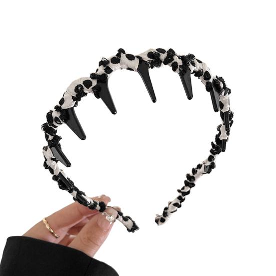 Women Headband Ribbon Decor Anti-slip Teeth Headband Lightweight Versatile Hair