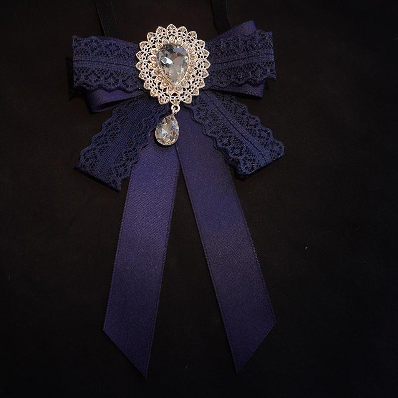 Korean Style Lace Ribbon Necklace Brooch With Classic Butterfly Design For Formal Attire